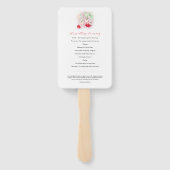 Rood roze waterverf fuchsia bruiloft programma handwaaier (Achterkant)