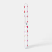 Rood & Roze Waterverf Hartpatroon iPhone 16 Hoesje (Linkerkant)