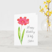 Rood, roze Waterverf ventilator Kaart (Gele Bloem)