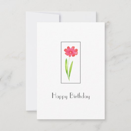 Rood, roze Waterverf ventilator Kaart (Voorkant)