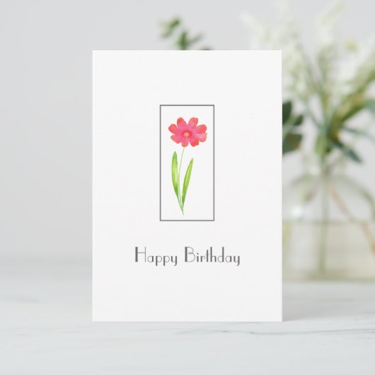 Rood, roze Waterverf ventilator Kaart (Staand voorkant)