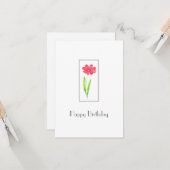 Rood, roze Waterverf ventilator Kaart (Voorkant / Achterkant in situ)