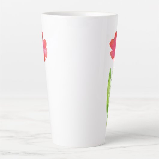 Rood, roze Waterverf ventilator Latte Mok (Voorkant)