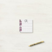 Rood roze Waterverf Vrouwen Initiaal na aantekenin Post-it® Notes (Op bureau)