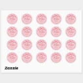 Rood Roze Whimsical Bow Vrijgezellenfeest Envelope Ronde Sticker (Vel)