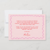 Rood Roze Whimsical Handgeschreven Bedankkaart (Achterkant)