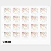 Rood & Roze Wildflower Baby shower Vierkante Sticker (Vel)