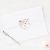 Rood & Roze Wildflower Baby shower Vierkante Sticker (Envelop)