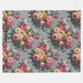 rood, roze, wit en geel bloemenboeket fleece deken (Voorkant (Horizontaal))