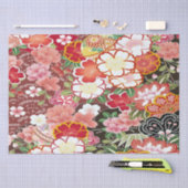 Rood Roze Wit Japans Kimono Bloemen Decoupage Tissuepapier (Craft)