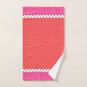 Rood Roze Wit Polka Dots Badhanddoek Set Bad Handdoek (Handdoek)