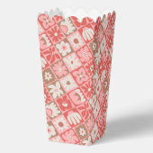 Rood Roze Wit Retro Floral Groovy Bedankdoosjes (Achterkant)