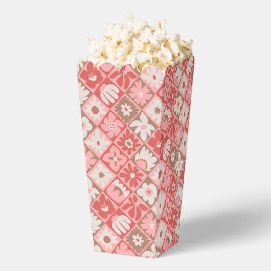 Rood Roze Wit  Retro Floral Groovy Bedankdoosjes (Popped)