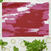 Rood, roze, witte Abstracte Art Retro Kitchen Towe Theedoek (Gevouwen)