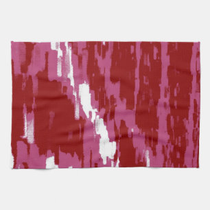 Rood, roze, witte Abstracte Art Retro Kitchen Towe Theedoek