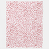 Rood Roze Witte Harten Liefde Fleece Deken (Voorkant)