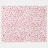 Rood Roze Witte Harten Liefde Fleece Deken (Voorkant (Horizontaal))