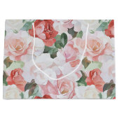 Rood Roze Witte Rozen Bloemen Vrijgezellenfeest Groot Cadeauzakje (Voorkant)