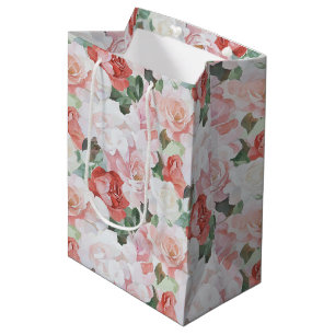 Rood Roze Witte Rozen Bloemen Vrijgezellenfeest Medium Cadeauzakje