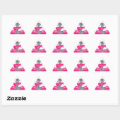 Rood Roze & Witte Sterren Cheer Cheerleading Feest Sticker (Vel)
