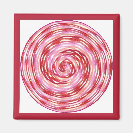 Rood roze witte wiel voor het helen magneet (Voorkant)