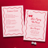 Rood Roze Ze bindt de knoop Bachelorette Party Kaart