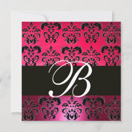 ROOD ROZE ZWART DAMAST MONOGRAM roze wit Kaart
