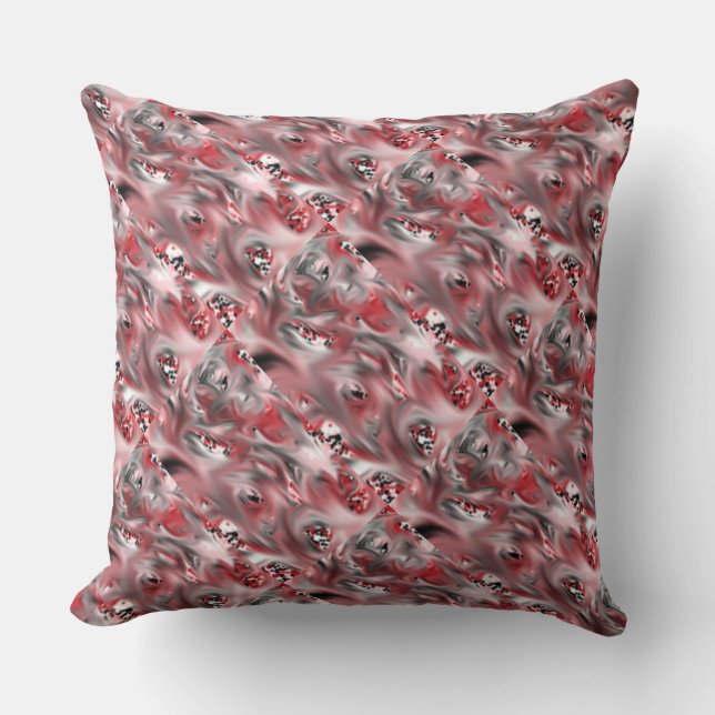 Rood, roze, zwart en wit design Pillow Kussen (Voorkant)