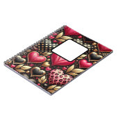 ROOD ROZE ZWART GOUD VALENTIJN LIEFDE HARTEN NOTITIEBOEK (Linkerzijde)