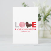 rood roze zwart hart liefdesbrief SAVE de data Save The Date (Staand voorkant)