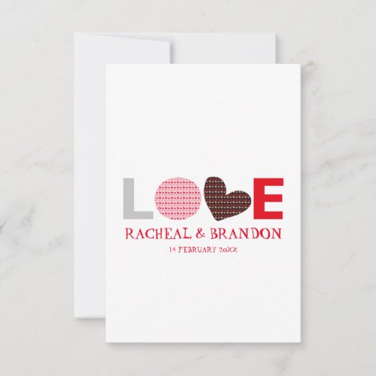 rood roze zwart hart liefdesbrief SAVE de data The Date (Voorkant)