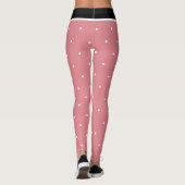 Rood Roze Zwart Wit Stippen Leggings (Achterkant)