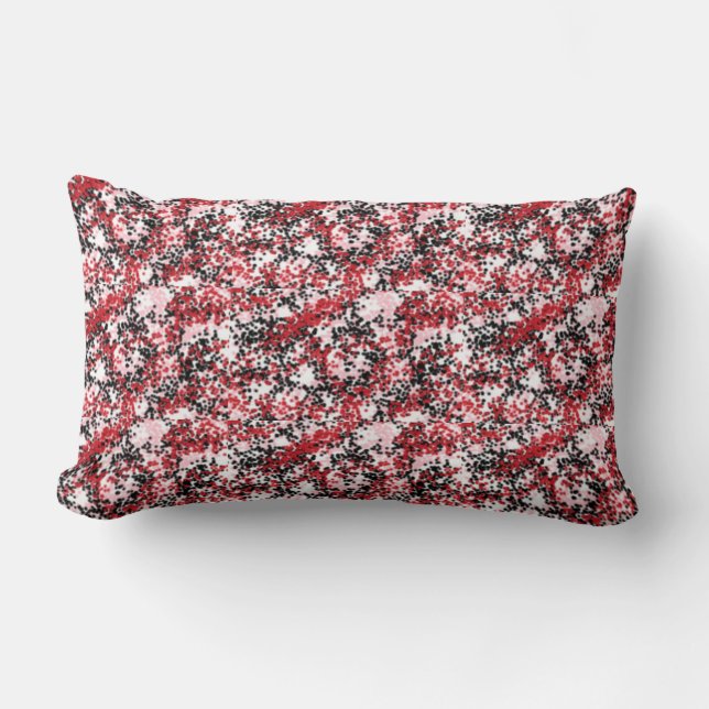 Rood, Roze, Zwart, Witte Splatter Design Pillow Kussen (Voorkant)