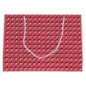 Rood rozeachtig patroon groot cadeauzakje (Voorkant)