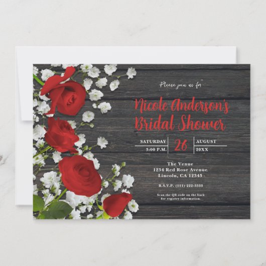 Rood rozen en babyluiers op Vrijgezellenfeest Kaart (Voorkant)