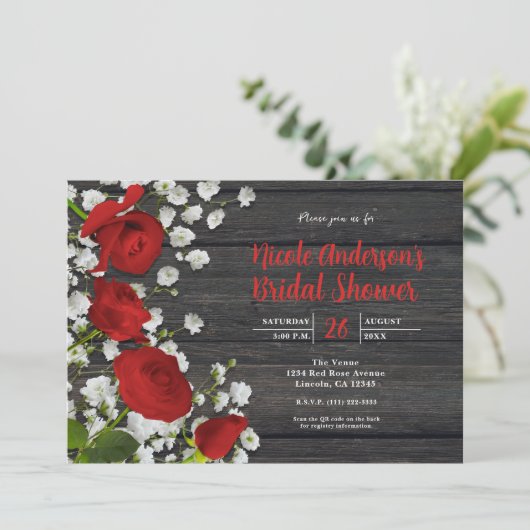 Rood rozen en babyluiers op Vrijgezellenfeest Kaart (Staand voorkant)