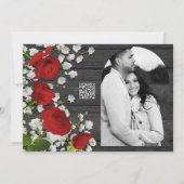 Rood rozen en babyluiers op Vrijgezellenfeest Kaart (Achterkant)