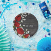 Rood rozen en babyluiers op Vrijgezellenfeest Papieren Bordje (Feest)