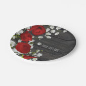 Rood rozen en babyluiers op Vrijgezellenfeest Papieren Bordje (Gekanteld)
