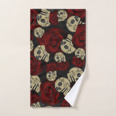Rood rozen en korrels grijs, Floral gothic Bad Handdoek (Handdoek)