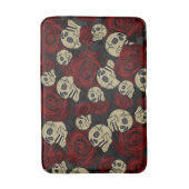 Rood rozen en korrels grijs, Floral gothic Badmat (Voorkant Verticaal)