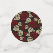 Rood rozen en korrels grijs, Floral gothic Confetti (Kleine voorkant)
