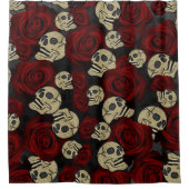 Rood rozen en korrels grijs, Floral gothic Douchegordijn (Voorkant)