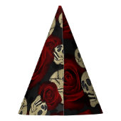 Rood rozen en korrels grijs, Floral gothic Feesthoedjes (Achterkant)