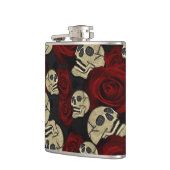 Rood rozen en korrels grijs, Floral gothic Heupfles (Links)