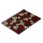 Rood rozen en korrels grijs, Floral gothic Notitieboek (Linkerzijde)