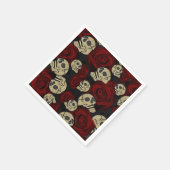 Rood rozen en korrels grijs, Floral gothic Servet (Hoek)