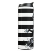 Rood rozen en korrels grijs, Floral gothic Thermosbeker (Gedraaid links)