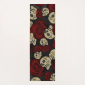 Rood rozen en korrels grijs, Floral gothic Yogamat (Achterkant)
