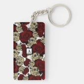 Rood rozen en korrels grijs zwart, wit wit wit sleutelhanger (achterkant)
